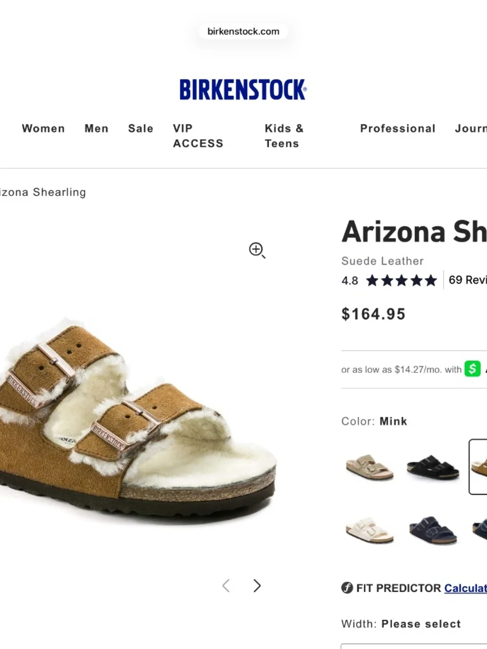Birkenstock Arizona Shearling Lined Sandals - 38